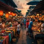 Busy street market