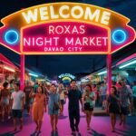 Neon sign at market