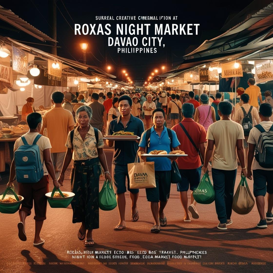 Visitors at night market