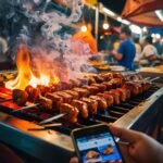 Grilled food photography