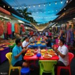 Tourists dining market
