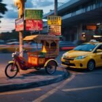 Tricycle and taxi