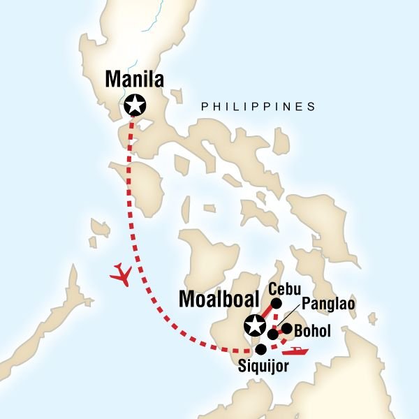 Route map to Tagbilaran