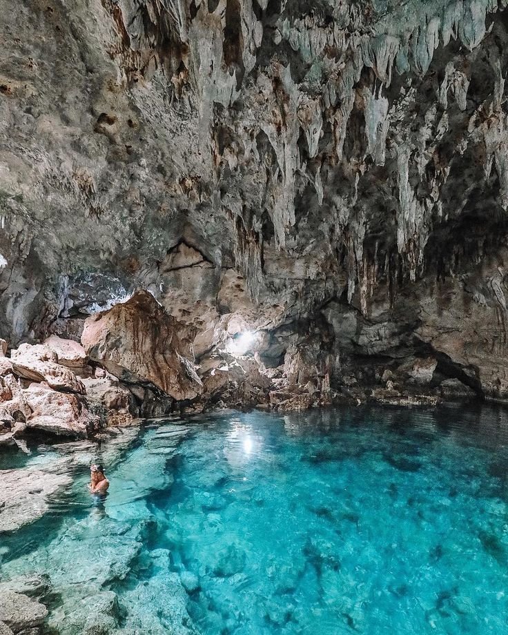 Inside Hinagdanan Cave
